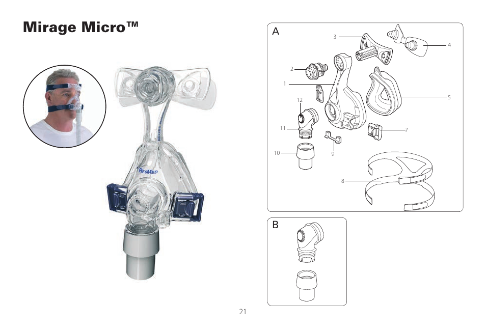 Mirage micro | ResMed Mirage Activa User Manual | Page 21 / 88