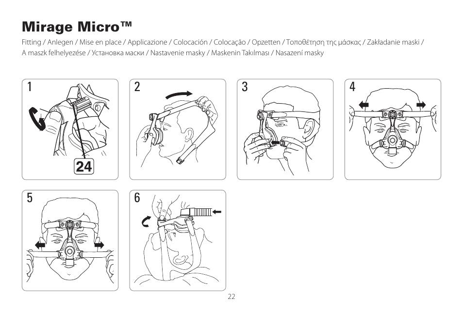 Mirage micro | ResMed Mirage Activa User Manual | Page 22 / 88