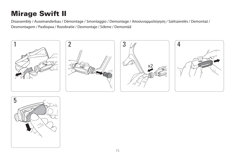 Mirage swift ii | ResMed Mirage Swift II User Manual | Page 15 / 65