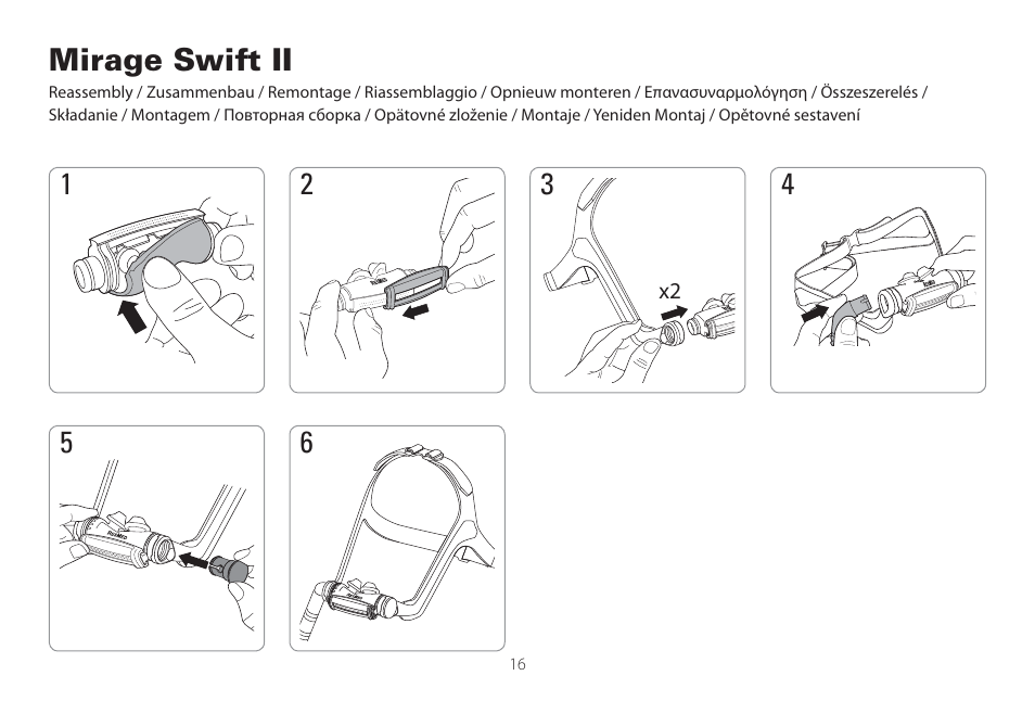 Mirage swift ii | ResMed Mirage Swift II User Manual | Page 16 / 65