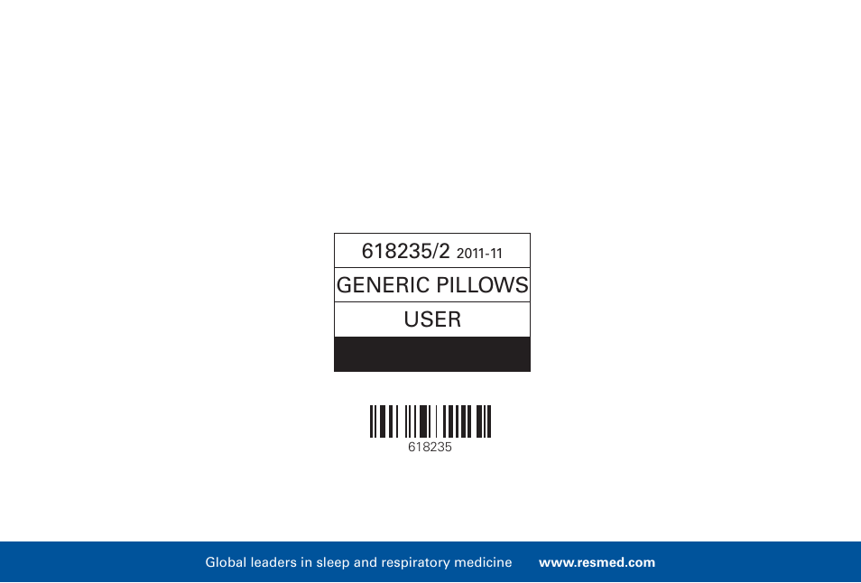 Generic pillows user epn | ResMed Mirage Swift II User Manual | Page 65 / 65