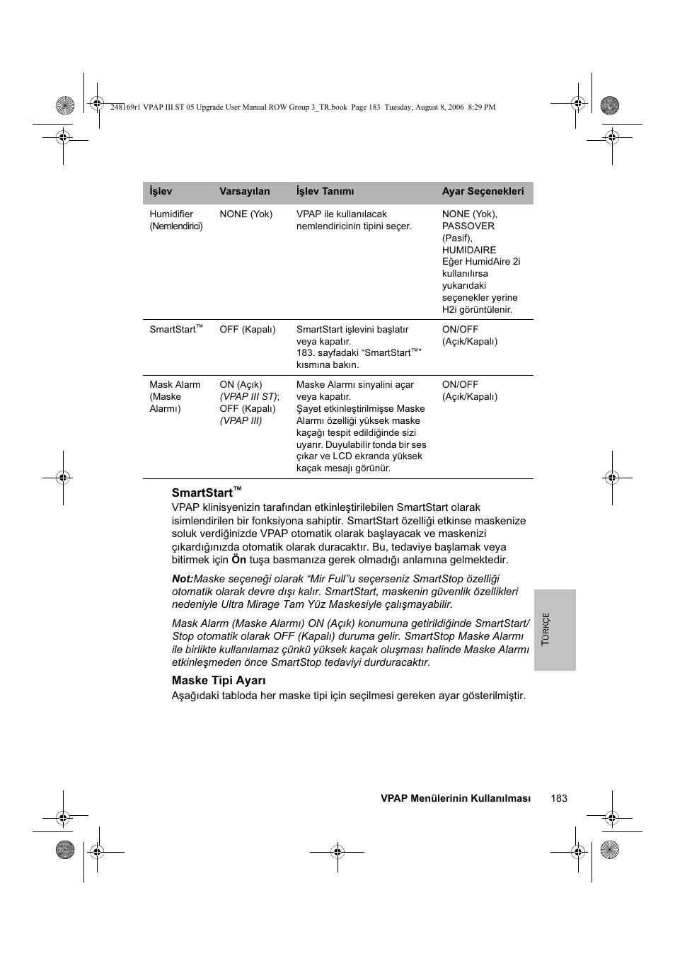 ResMed VPAP III & III ST User Manual | Page 189 / 266