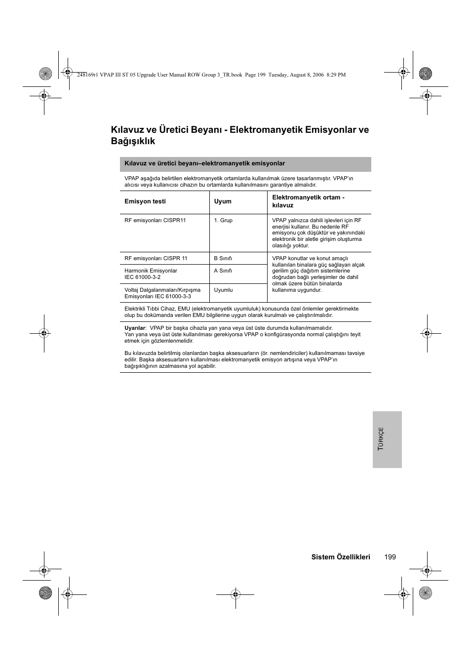 ResMed VPAP III & III ST User Manual | Page 205 / 266