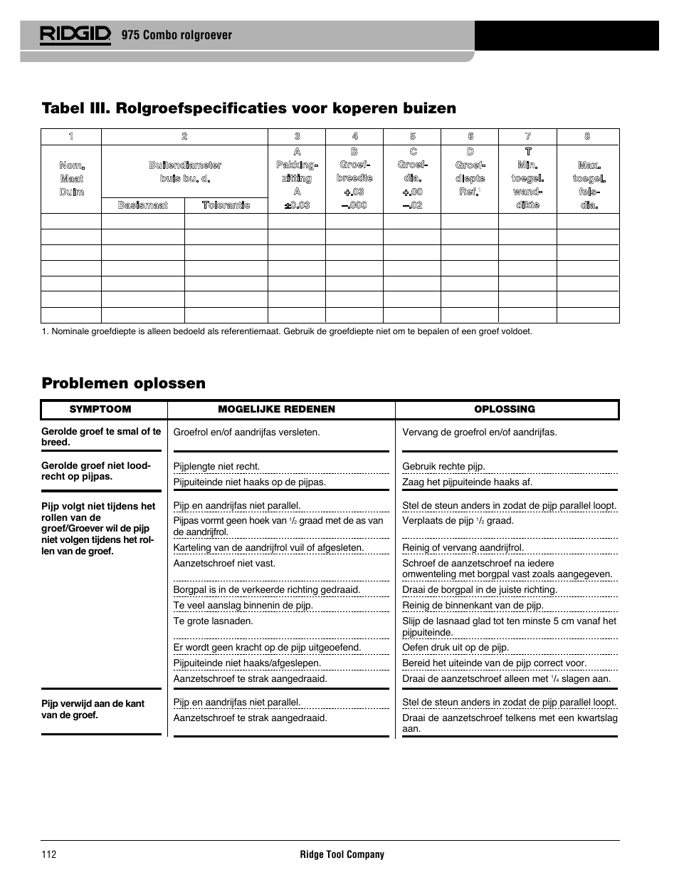 975 combo rolgroever | RIDGID Combo Roll Groover User Manual | Page 114 / 490