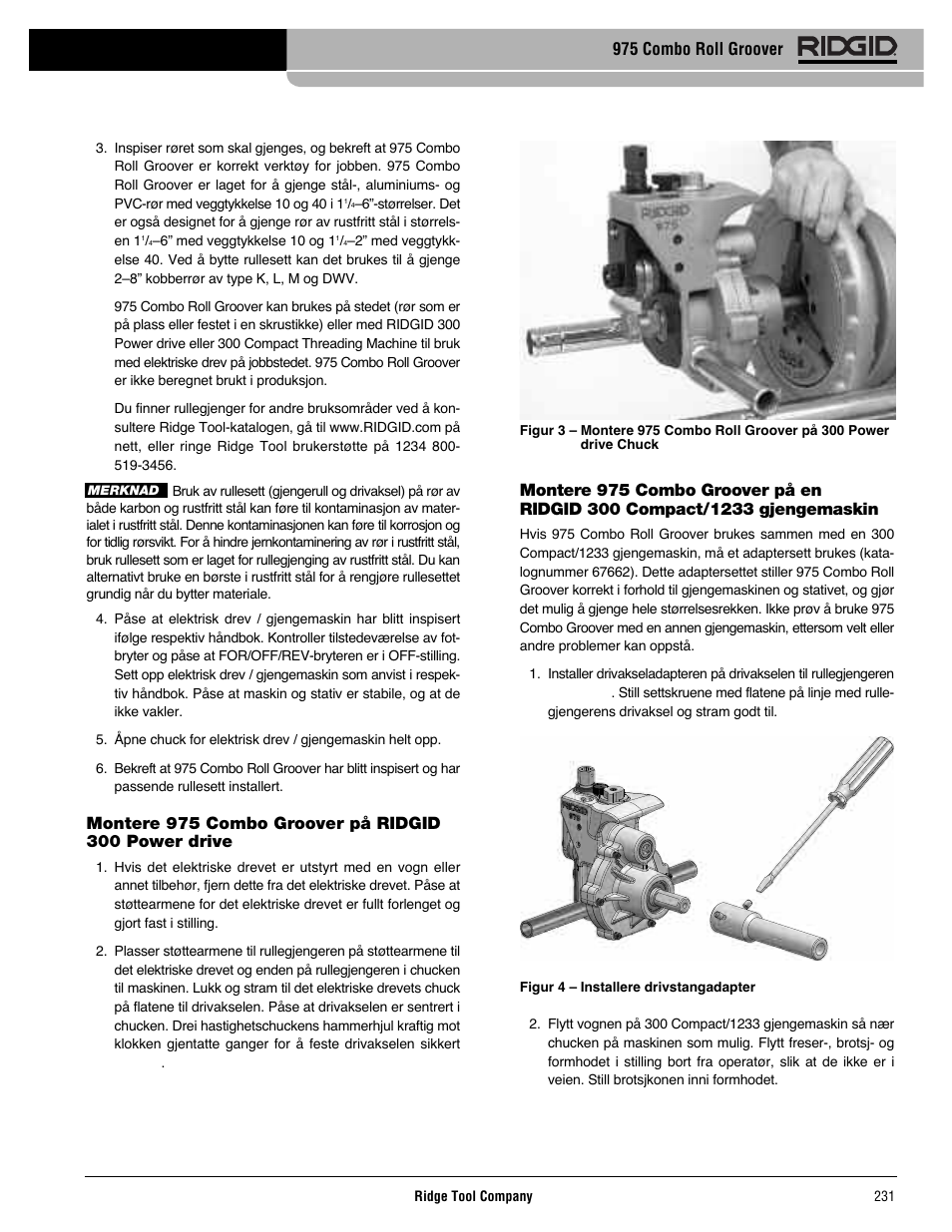 975 combo roll groover | RIDGID Combo Roll Groover User Manual | Page 233 / 490