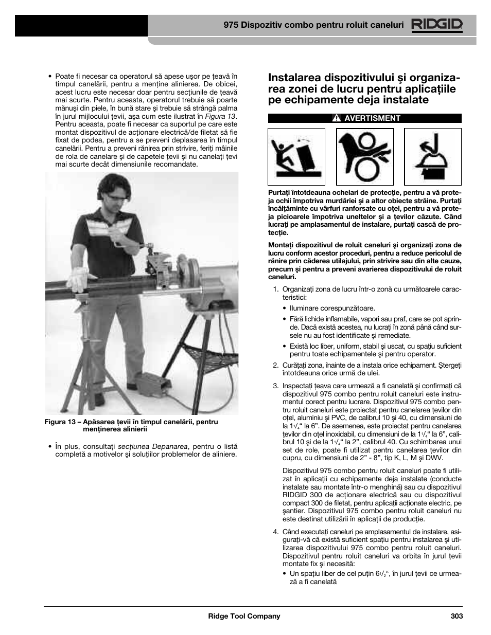 975 dispozitiv combo pentru roluit caneluri | RIDGID Combo Roll Groover User Manual | Page 305 / 490