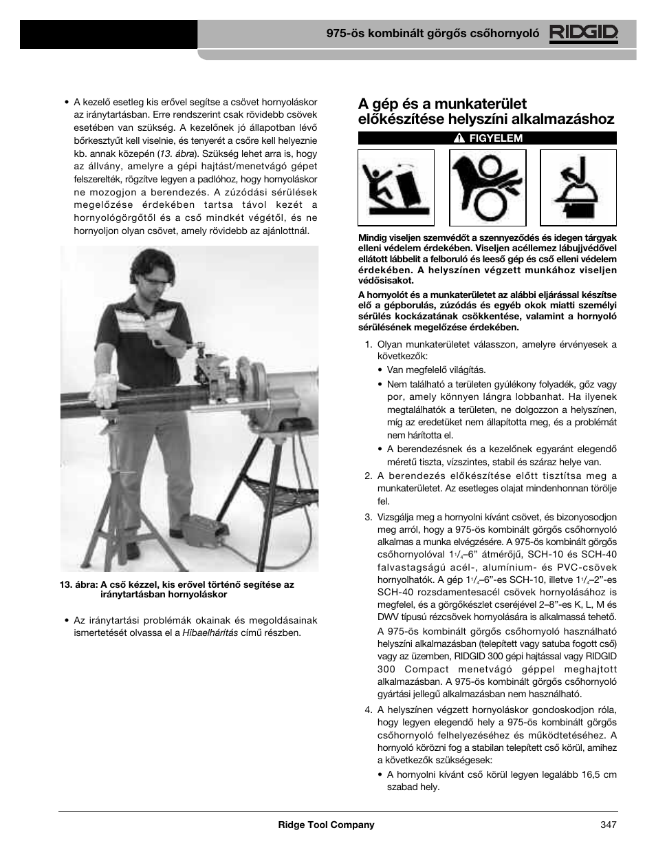 Ös kombinált görgős csőhornyoló | RIDGID Combo Roll Groover User Manual | Page 349 / 490