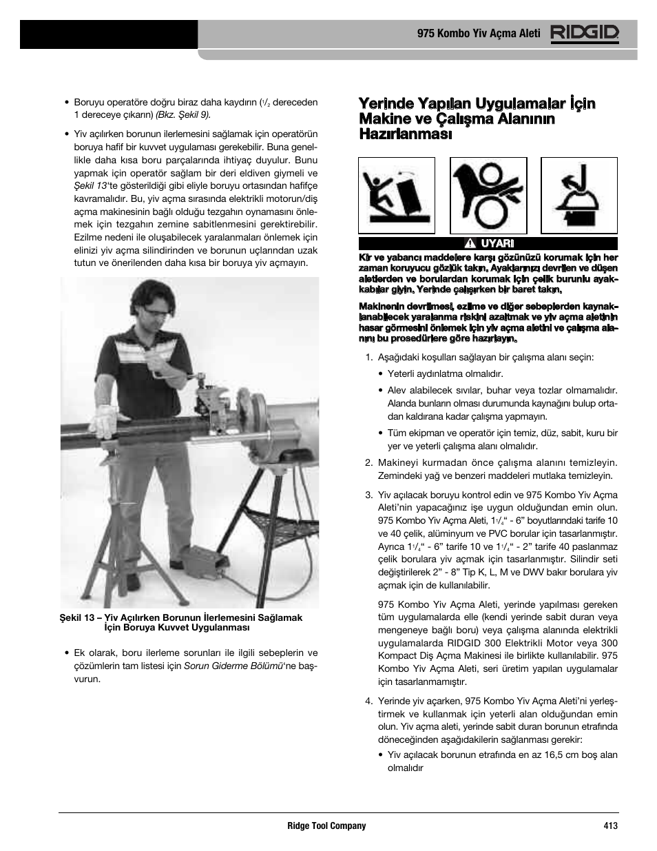 975 kombo yiv açma aleti | RIDGID Combo Roll Groover User Manual | Page 415 / 490