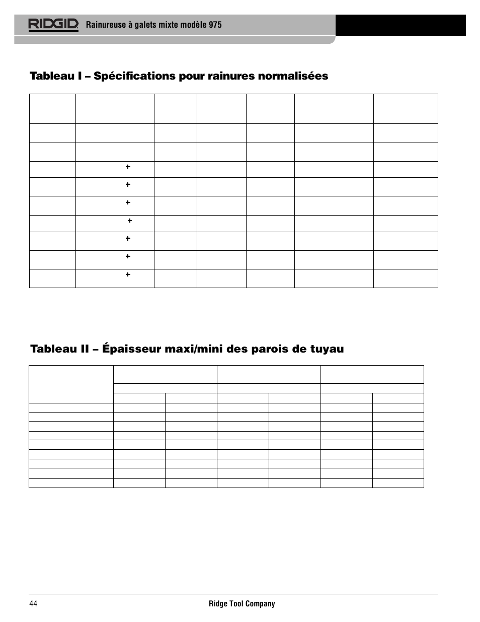 Rainureuse à galets mixte modèle 975 | RIDGID Combo Roll Groover User Manual | Page 46 / 490