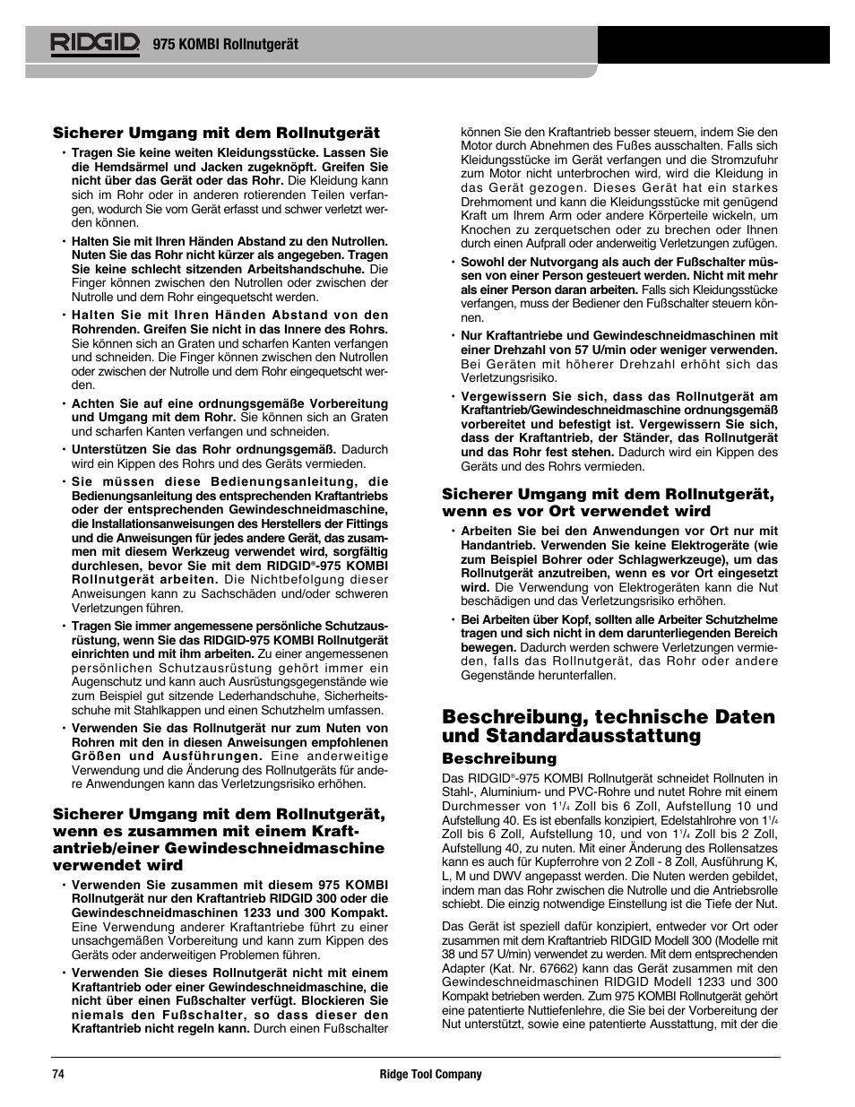 RIDGID Combo Roll Groover User Manual | Page 76 / 490