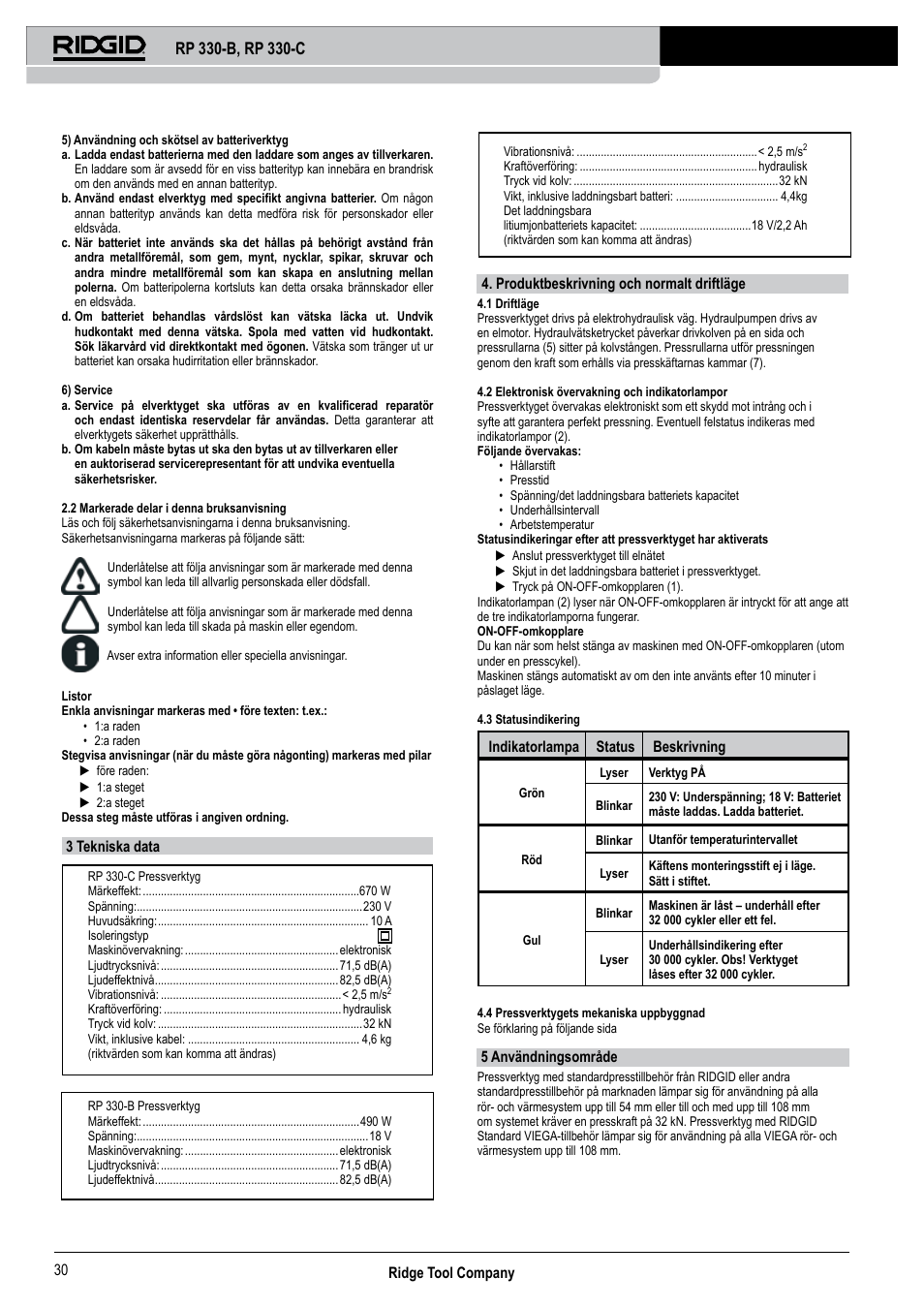 RIDGID RP 330-C User Manual | Page 31 / 82