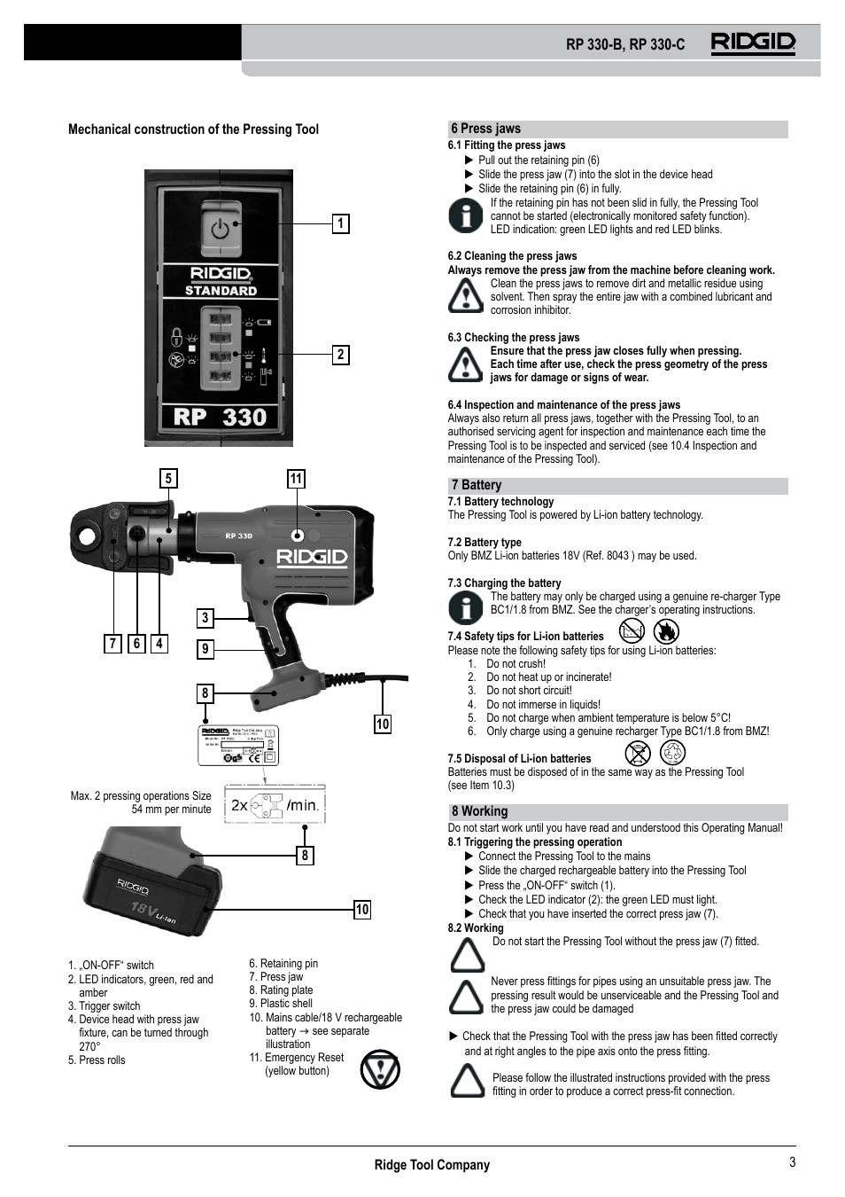 RIDGID RP 330-C User Manual | Page 4 / 82