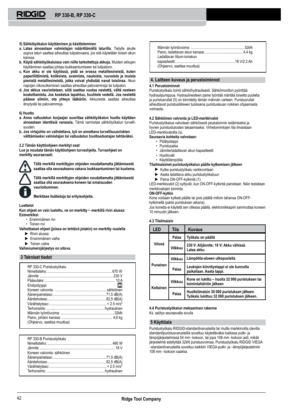 RIDGID RP 330-C User Manual | Page 43 / 82