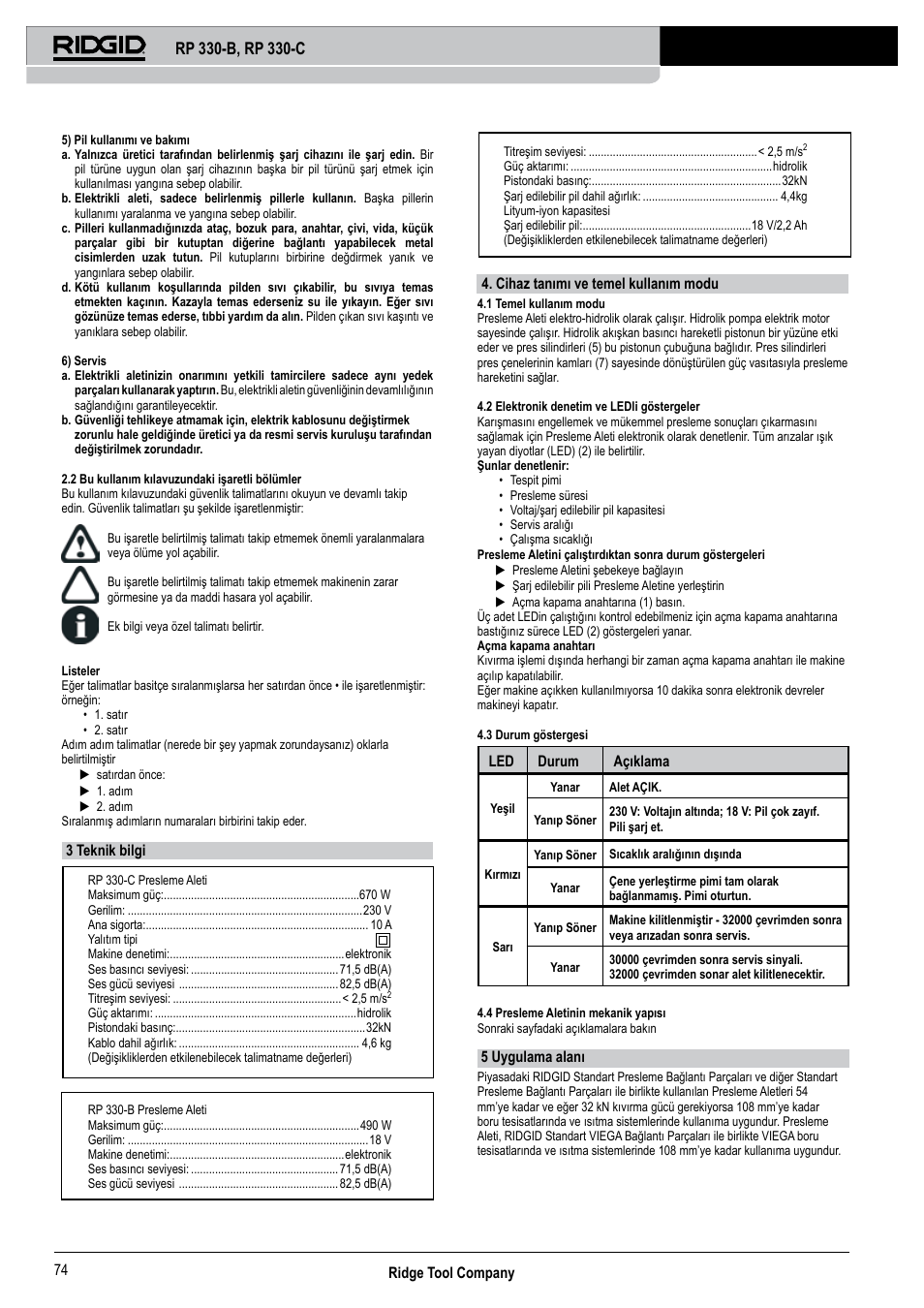 RIDGID RP 330-C User Manual | Page 75 / 82