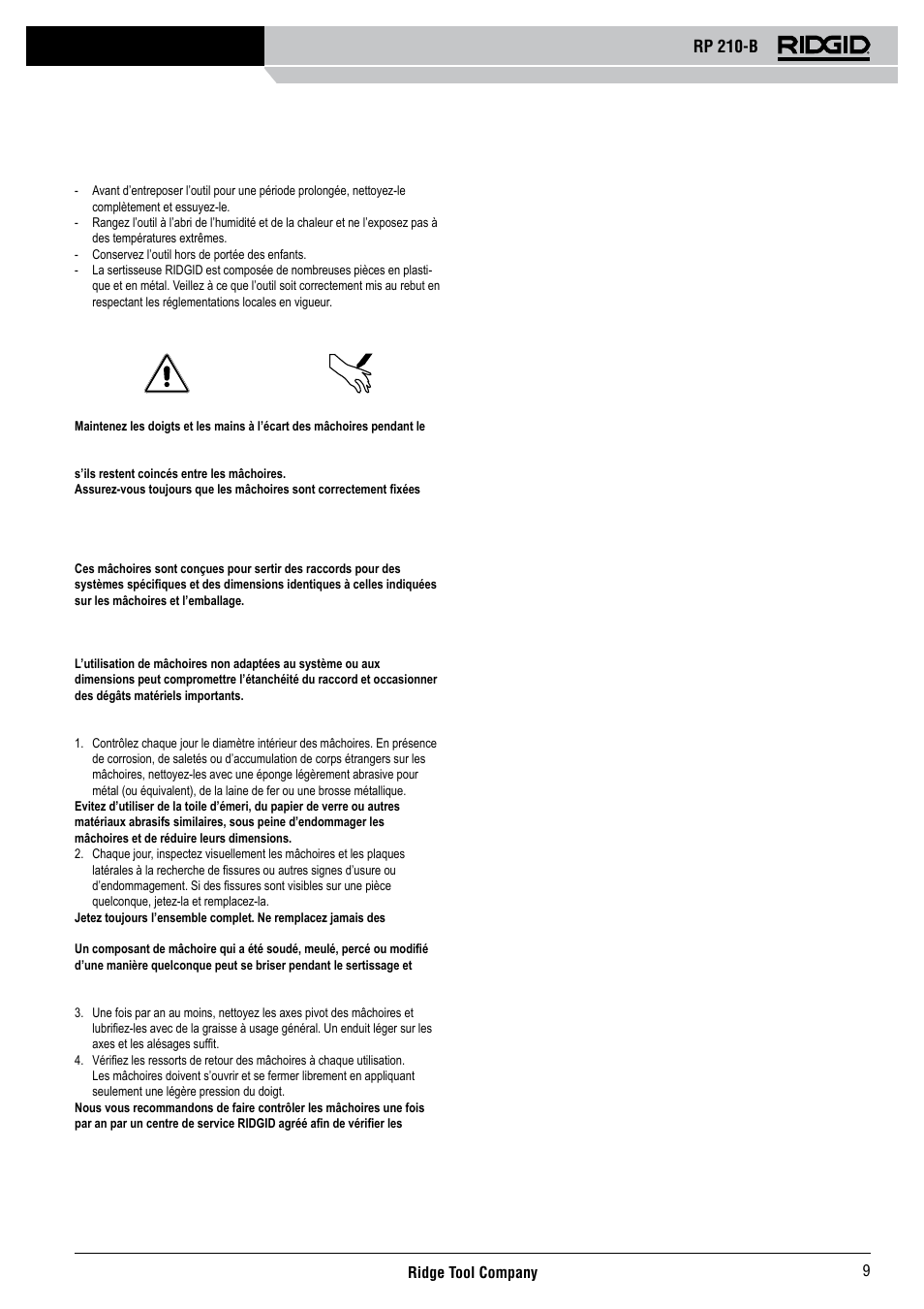 Rp 210-b | RIDGID RP 210-B User Manual | Page 11 / 59