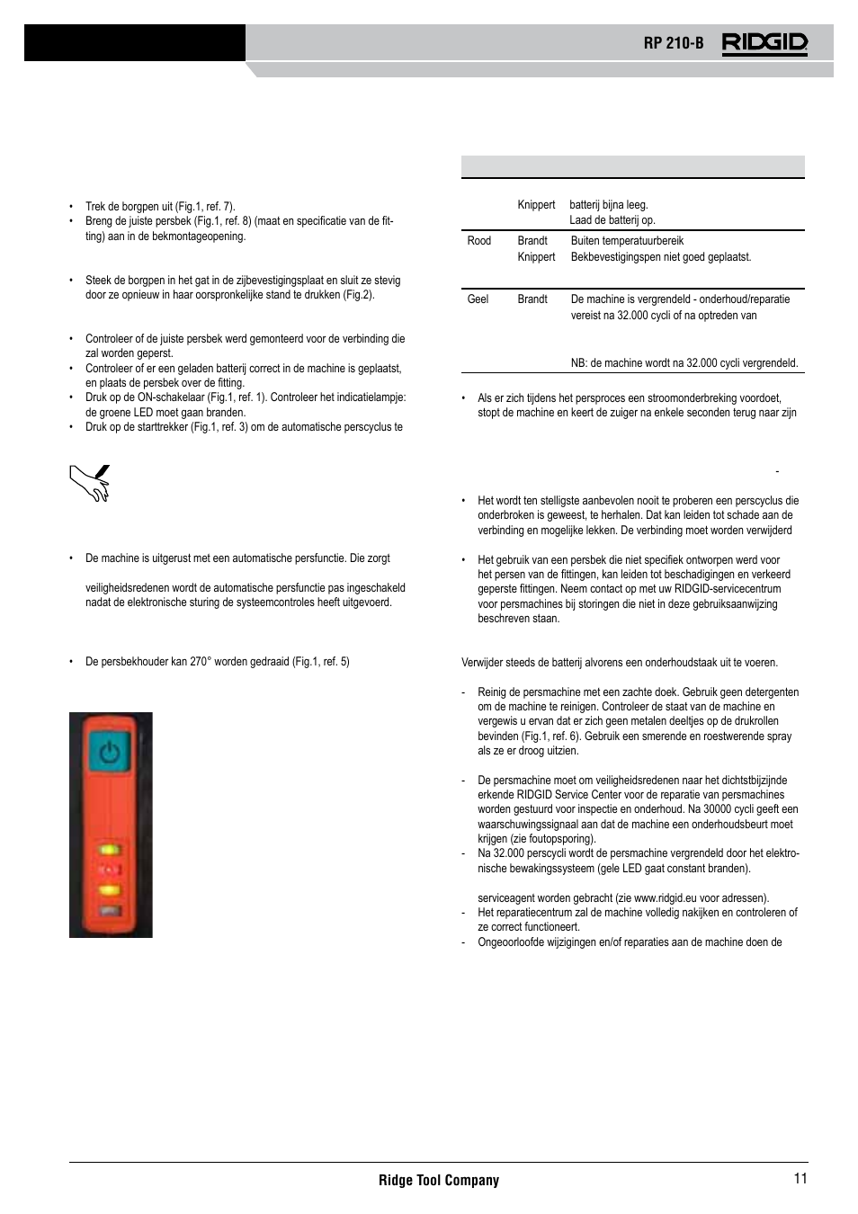 Rp 210-b | RIDGID RP 210-B User Manual | Page 13 / 59