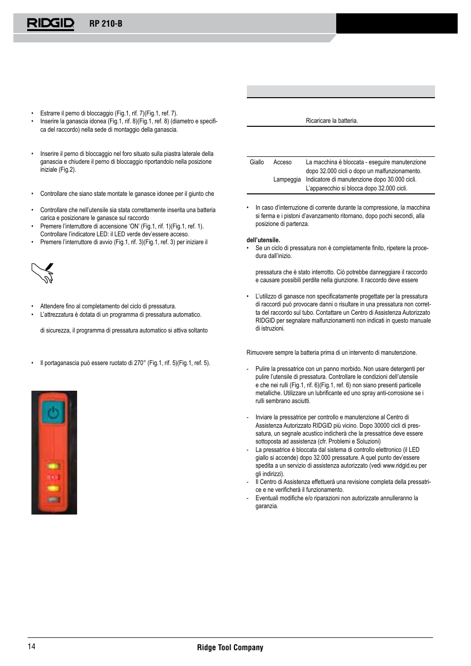Rp 210-b | RIDGID RP 210-B User Manual | Page 16 / 59