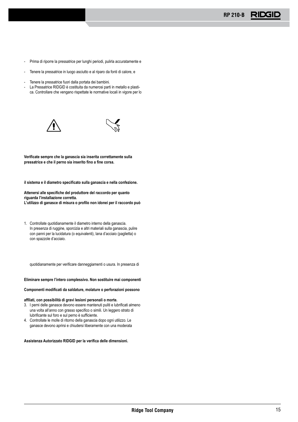 Rp 210-b | RIDGID RP 210-B User Manual | Page 17 / 59