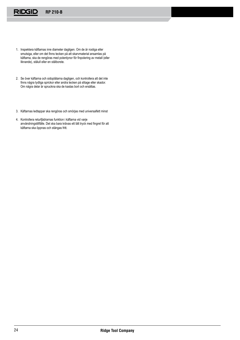 Rp 210-b | RIDGID RP 210-B User Manual | Page 26 / 59