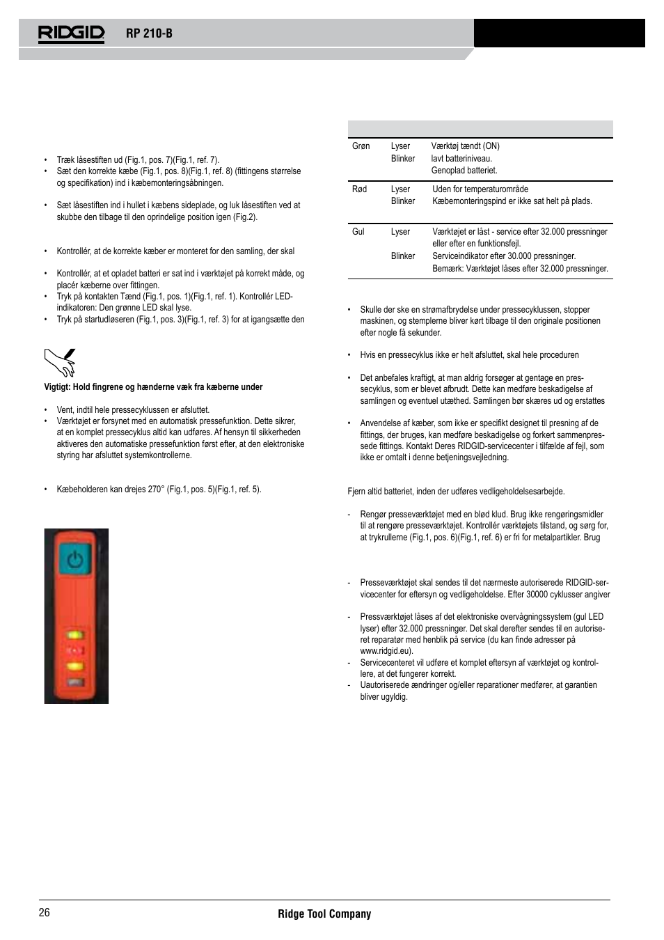 Rp 210-b | RIDGID RP 210-B User Manual | Page 28 / 59
