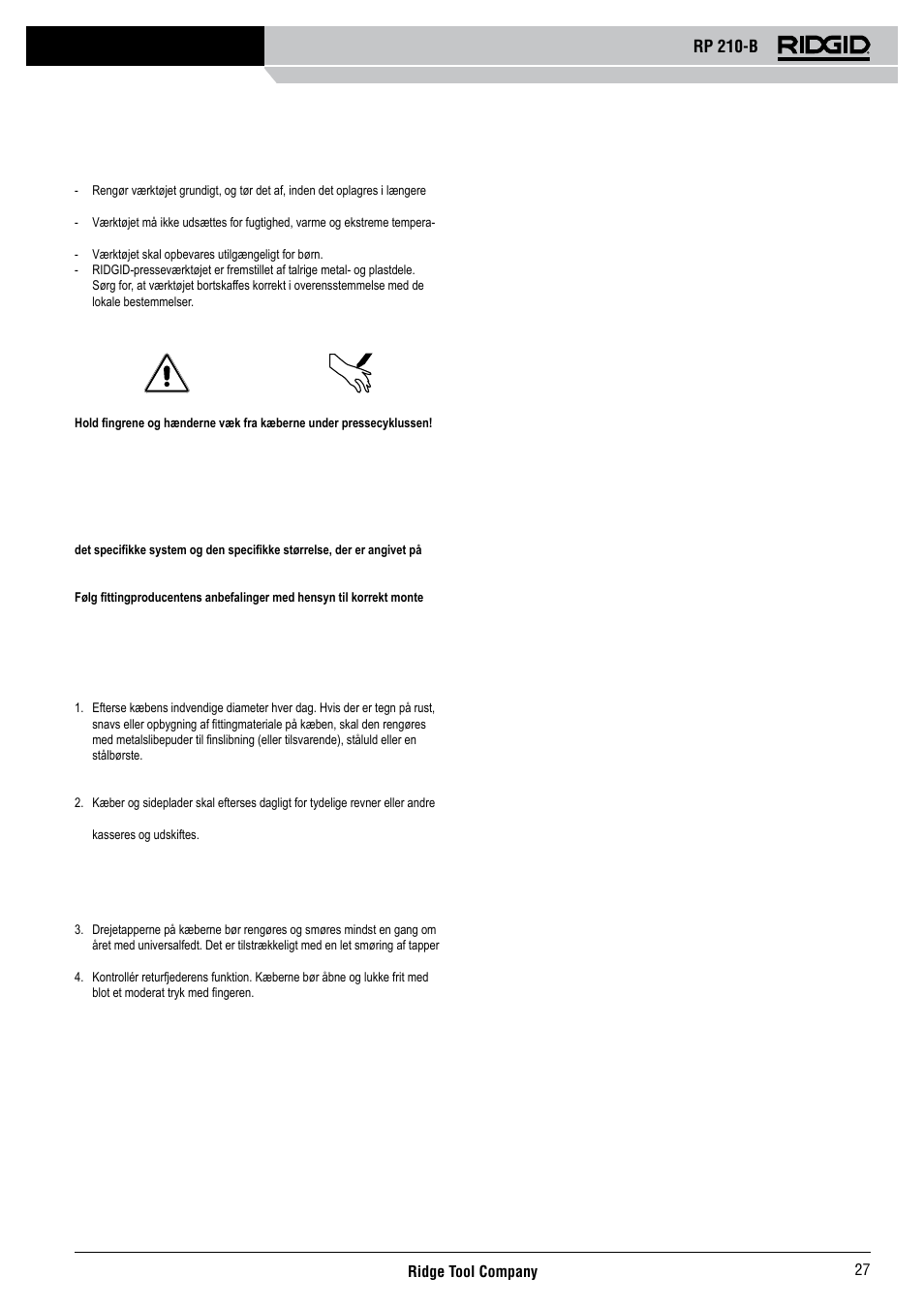 Rp 210-b | RIDGID RP 210-B User Manual | Page 29 / 59