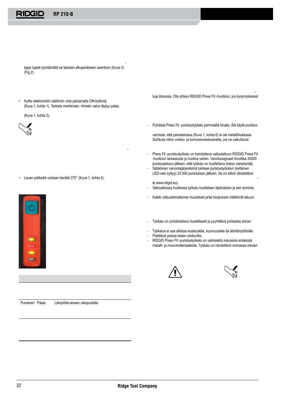 Rp 210-b | RIDGID RP 210-B User Manual | Page 34 / 59