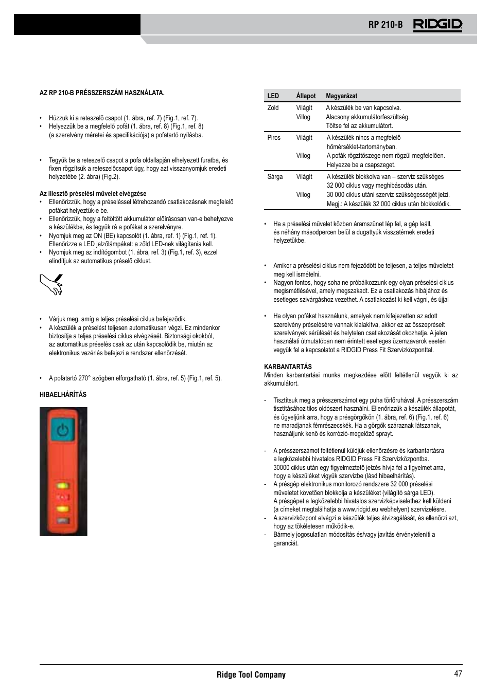 Rp 210-b | RIDGID RP 210-B User Manual | Page 49 / 59