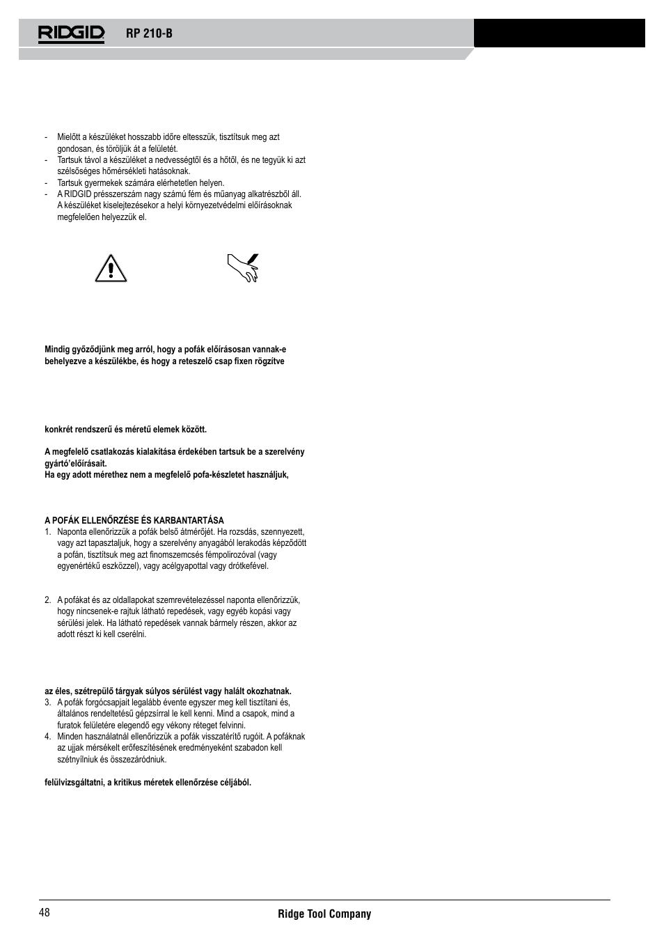 Rp 210-b | RIDGID RP 210-B User Manual | Page 50 / 59