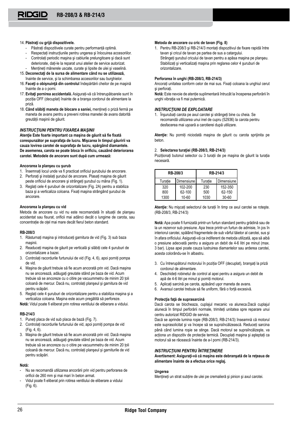 RIDGID RB-214_3 User Manual | Page 28 / 50