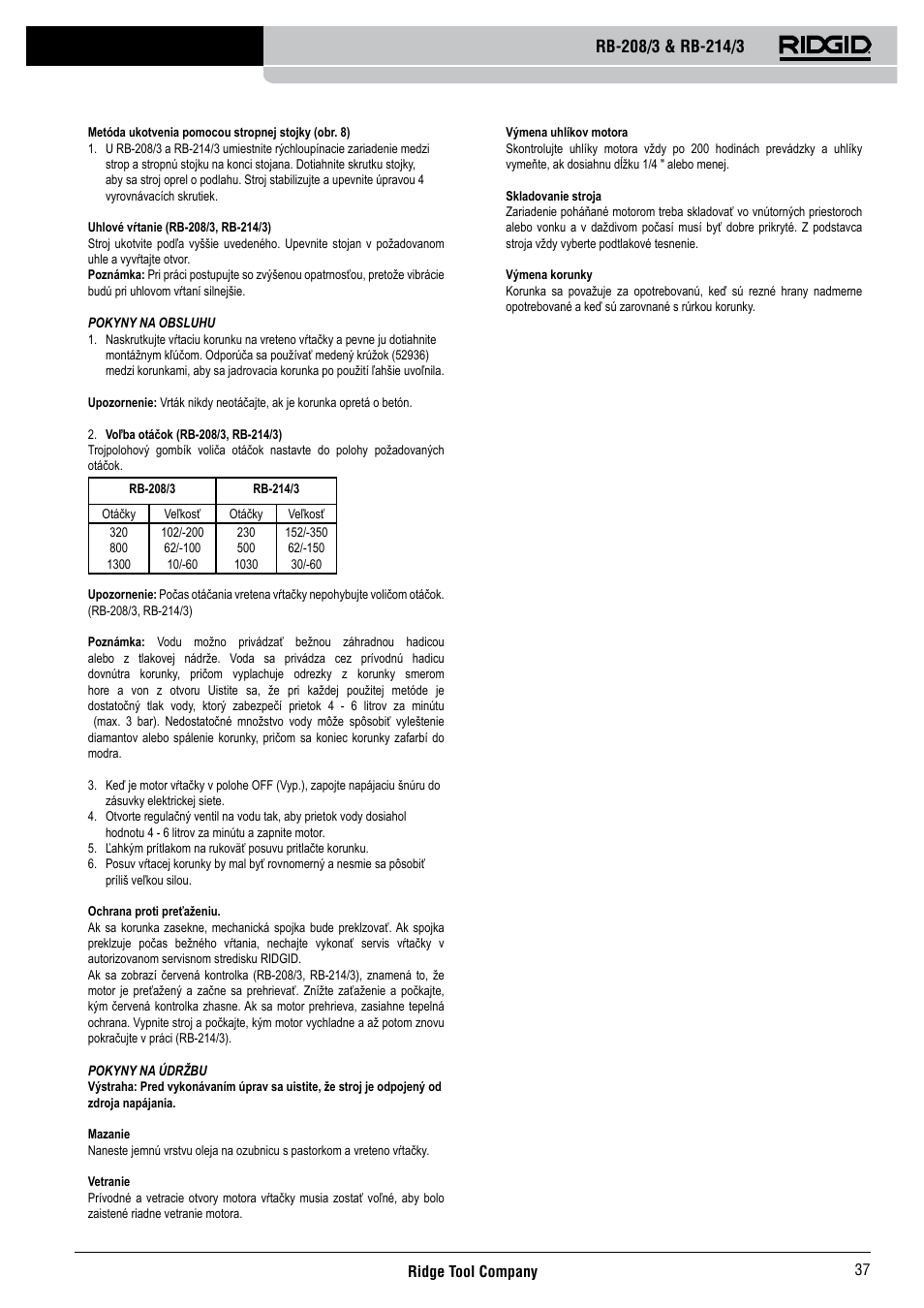 RIDGID RB-214_3 User Manual | Page 39 / 50