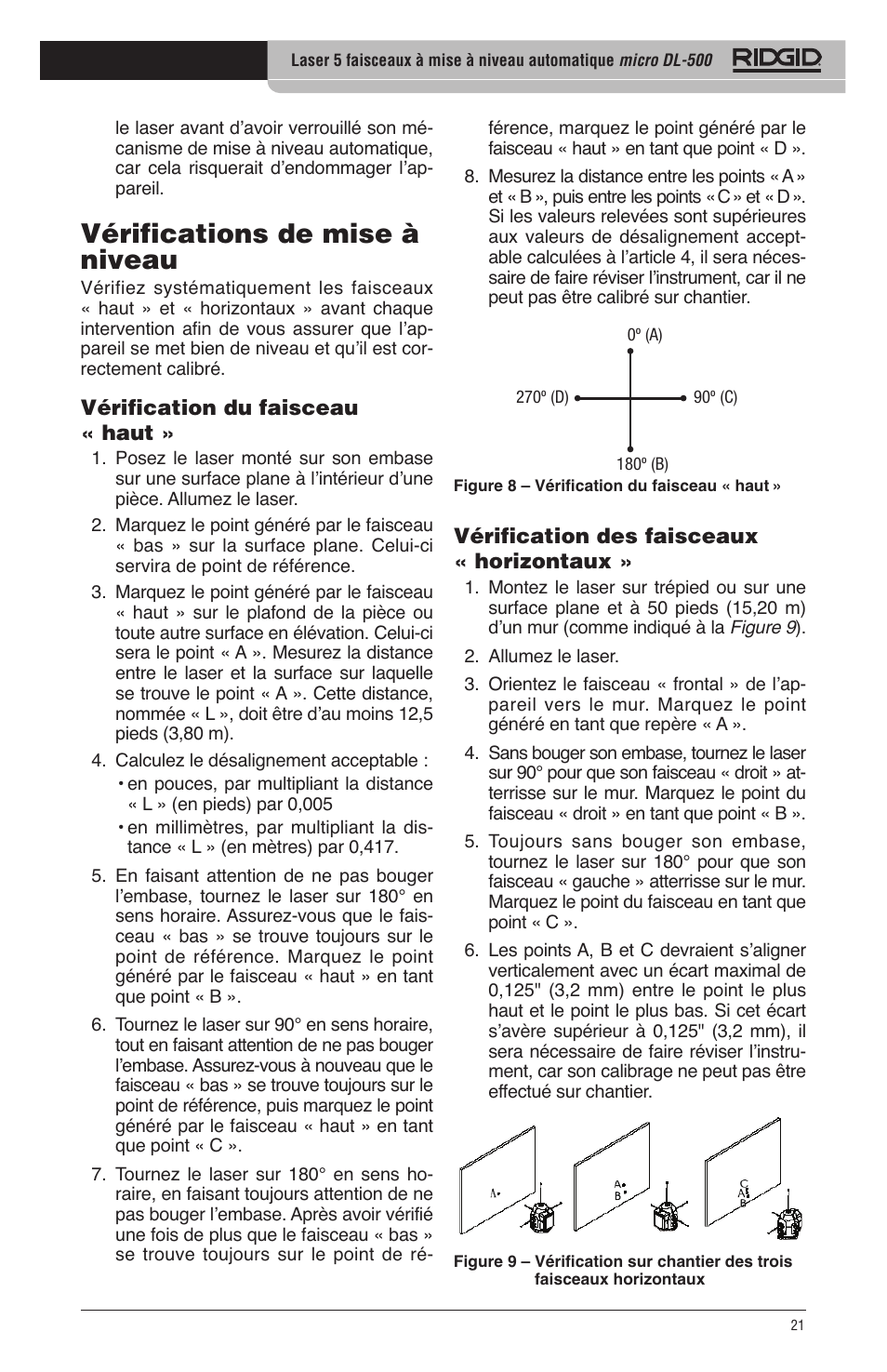 Vérifications de mise à niveau | RIDGID micro DL-500 User Manual | Page 23 / 270