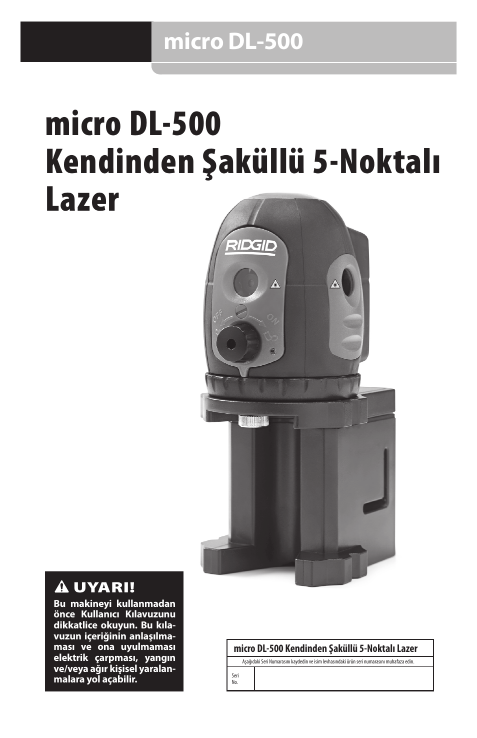 Micro dl-500 kendinden şaküllü 5-noktalı lazer, Micro dl-500 | RIDGID micro DL-500 User Manual | Page 255 / 270