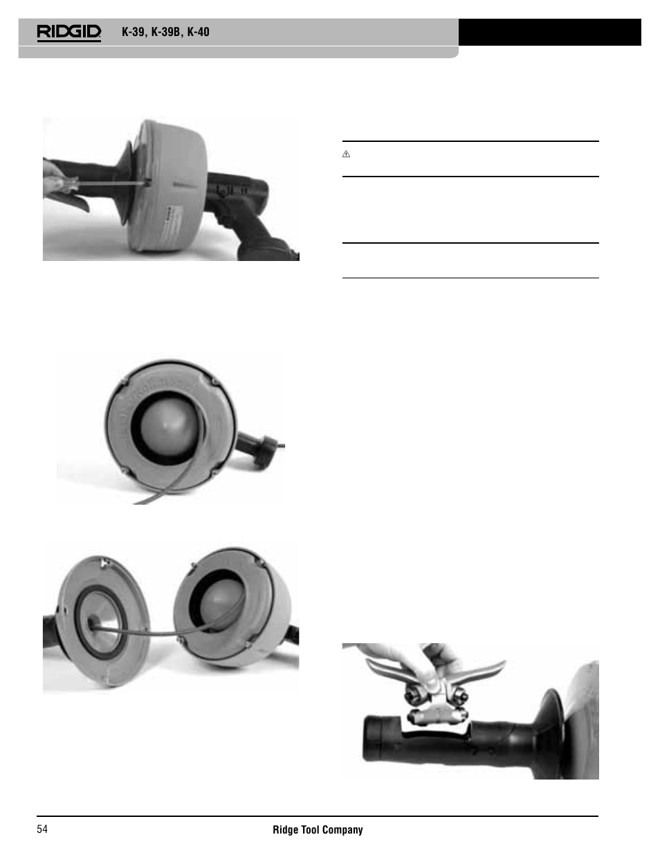 Anvisningar för underhåll, Automatisk frammatning, Avloppsrensaren | RIDGID K-40 User Manual | Page 55 / 126