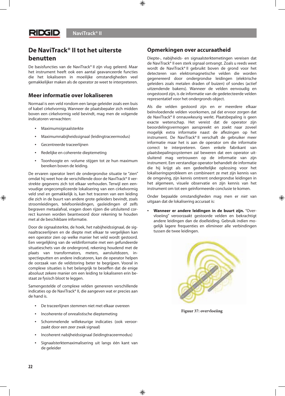 De navitrack® ii tot het uiterste benutten, Meer informatie over lokaliseren, Opmerkingen over accuraatheid | RIDGID NaviTrack II User Manual | Page 108 / 394