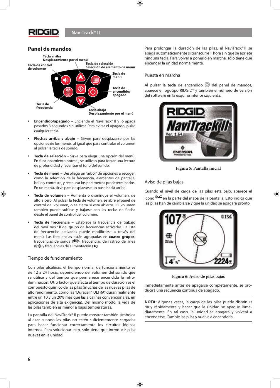 Panel de mandos, Navitrack® ii | RIDGID NaviTrack II User Manual | Page 148 / 394
