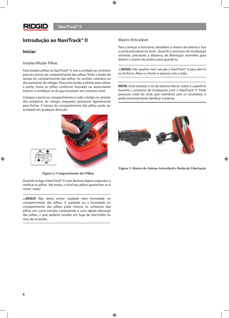 Introdução ao navitrack® ii, Iniciar | RIDGID NaviTrack II User Manual | Page 174 / 394