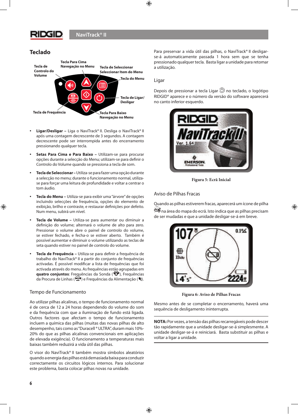 Teclado | RIDGID NaviTrack II User Manual | Page 176 / 394