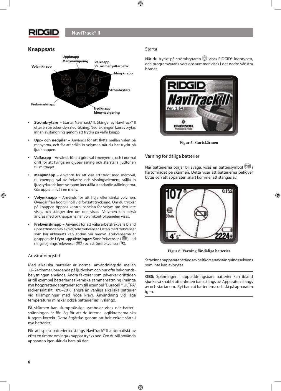 Knappsats | RIDGID NaviTrack II User Manual | Page 204 / 394