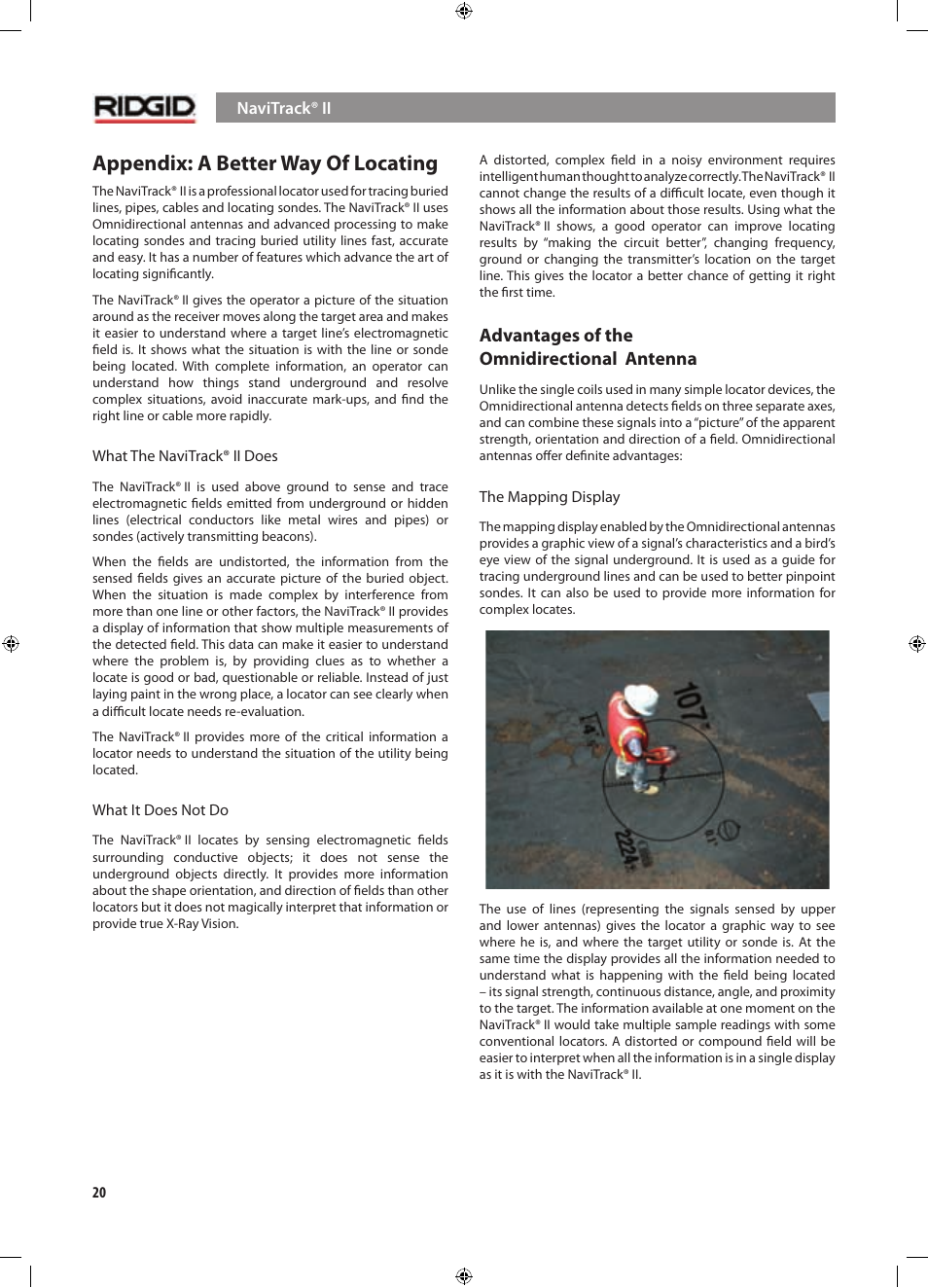 Appendix: a better way of locating, Advantages of the omnidirectional antenna | RIDGID NaviTrack II User Manual | Page 21 / 394