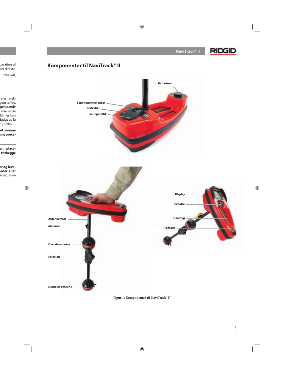 Eftersyn, Komponenter til navitrack® ii, Vigtig meddelelse | RIDGID NaviTrack II User Manual | Page 229 / 394