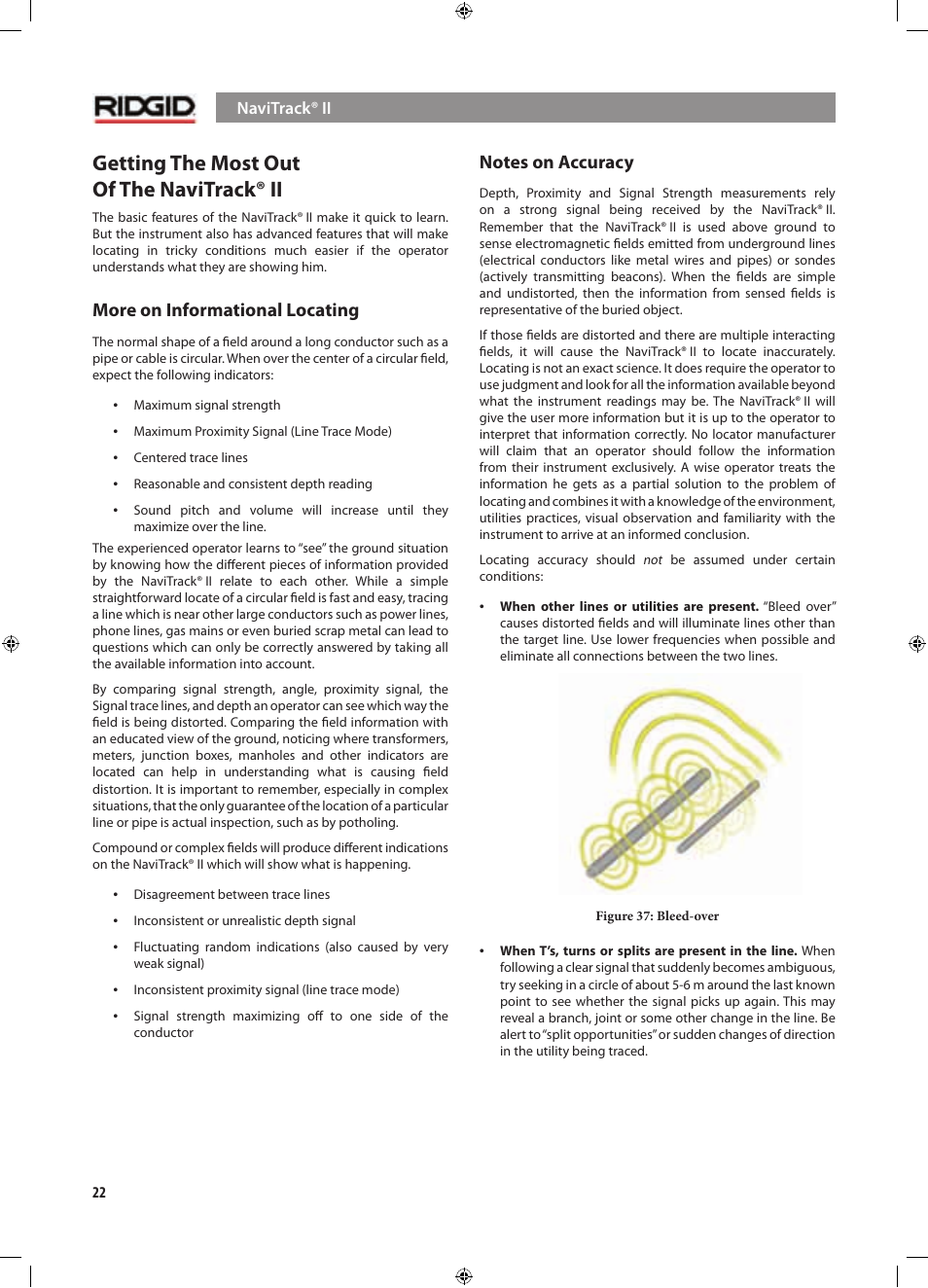 Getting the most out of the navitrack® ii, More on informational locating | RIDGID NaviTrack II User Manual | Page 23 / 394
