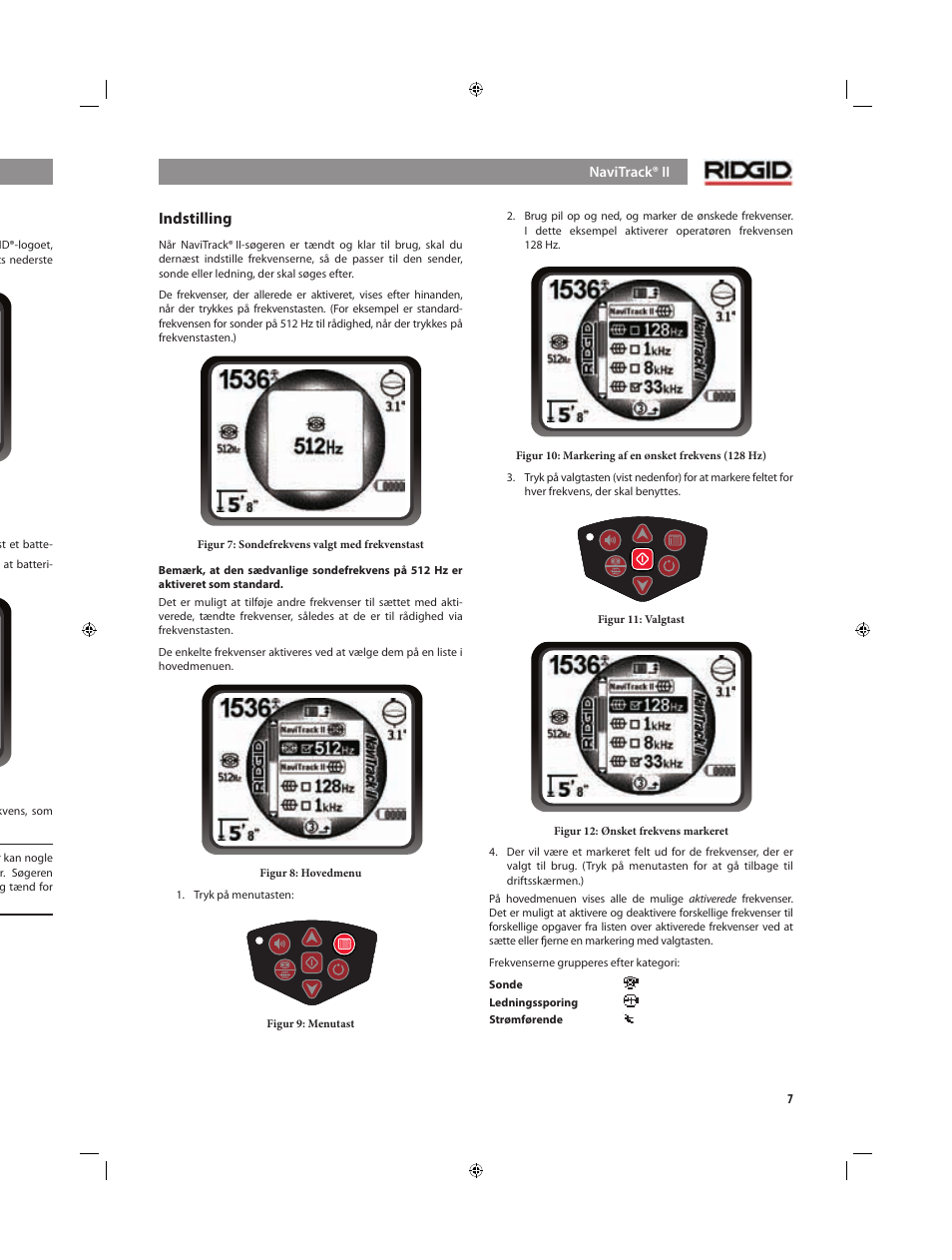 Tastatur, Indstilling | RIDGID NaviTrack II User Manual | Page 233 / 394