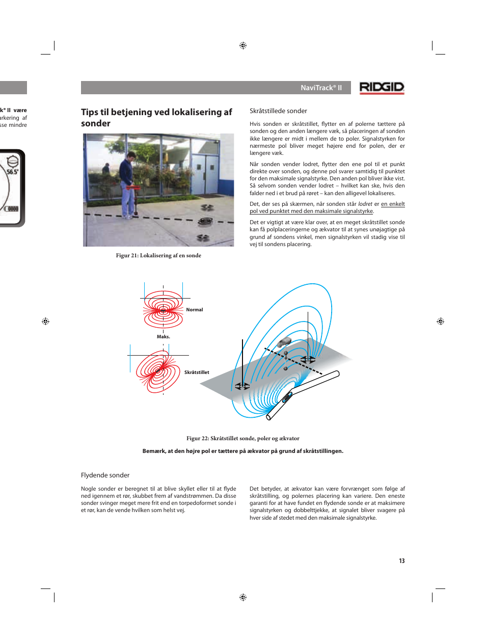 Tips til betjening ved lokalisering af sonder | RIDGID NaviTrack II User Manual | Page 239 / 394