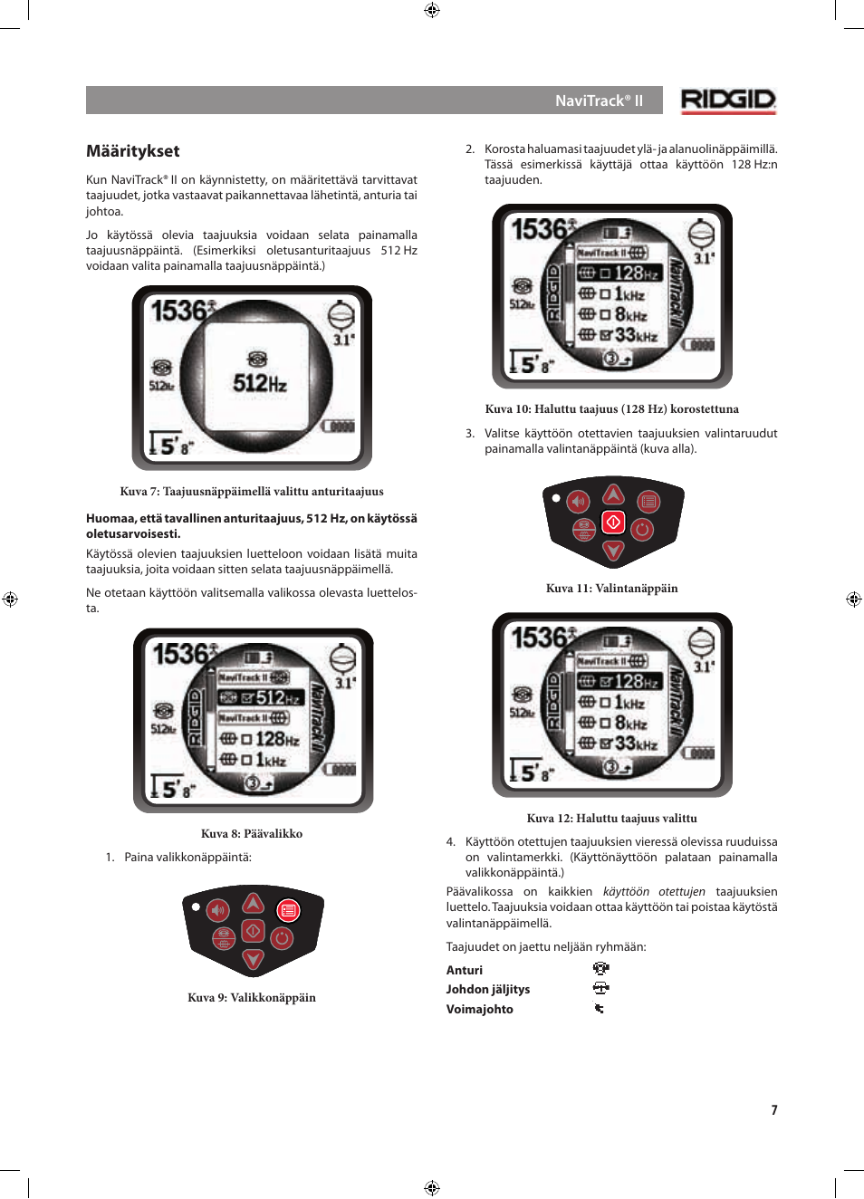Määritykset | RIDGID NaviTrack II User Manual | Page 289 / 394