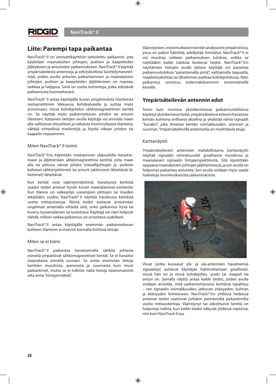 Liite: parempi tapa paikantaa, Ympärisäteilevän antennin edut | RIDGID NaviTrack II User Manual | Page 302 / 394