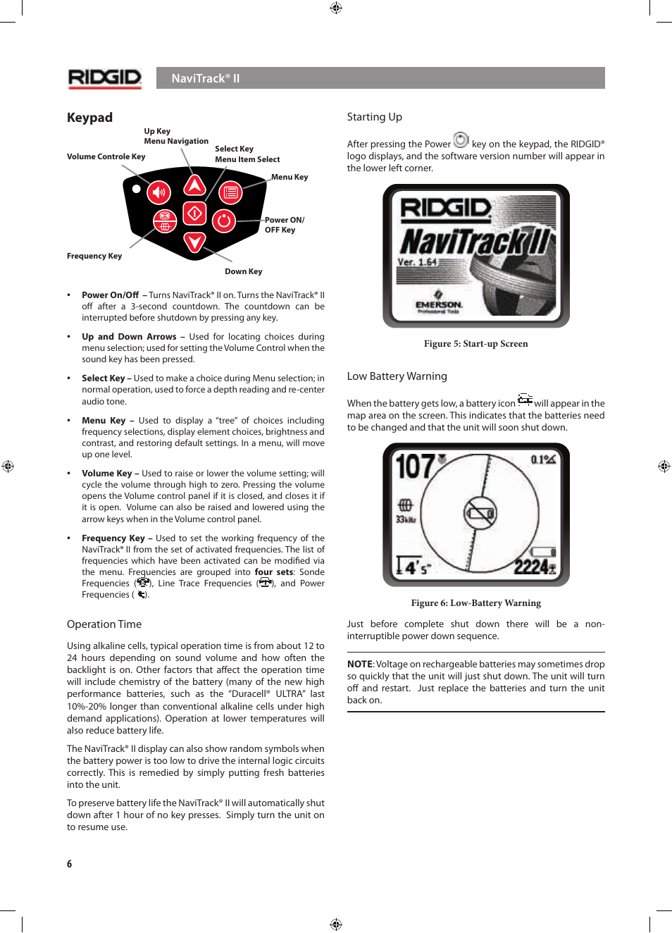 Keypad | RIDGID NaviTrack II User Manual | Page 7 / 394