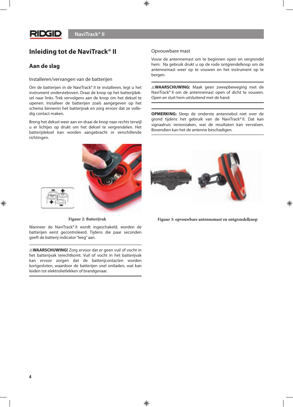 Inleiding tot de navitrack® ii, Aan de slag | RIDGID NaviTrack II User Manual | Page 90 / 394