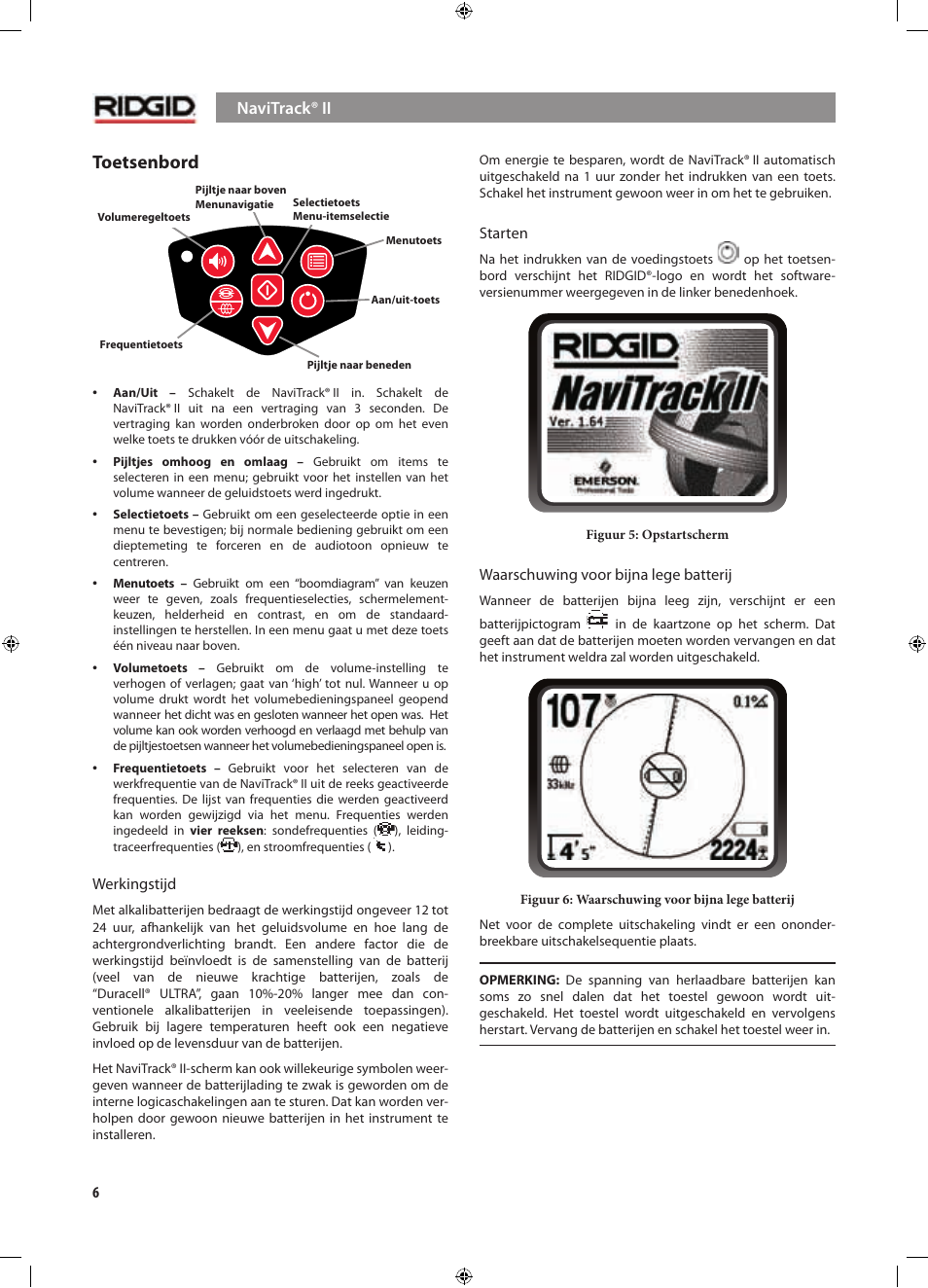 Toetsenbord | RIDGID NaviTrack II User Manual | Page 92 / 394