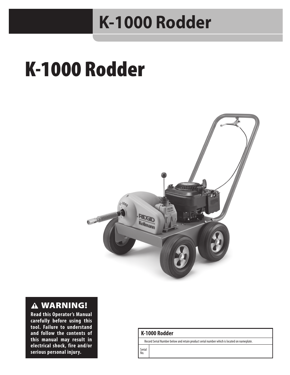 RIDGID K-1000 User Manual | 66 pages
