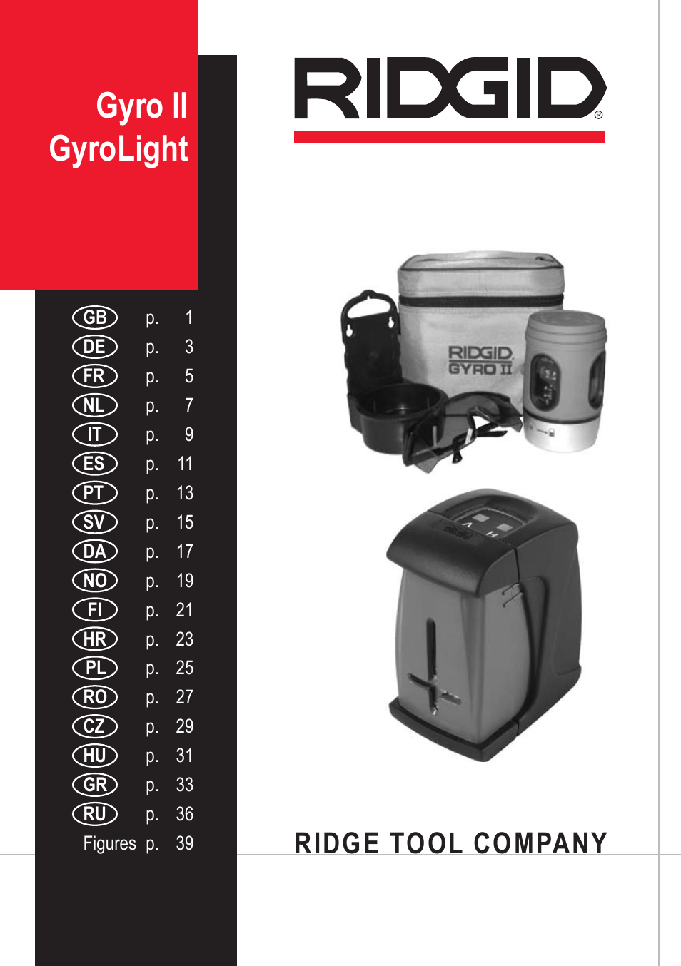RIDGID Gyro II GyroLight User Manual | 42 pages